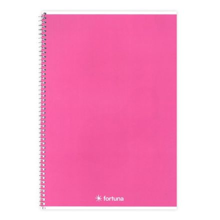 Spirálfüzet vonalas FORTUNA Monocolor A/5 70 lapos rózsaszín