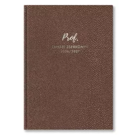   Tanári zsebkönyv TOPTIMER Prof PU műbőrborító A/5 heti 145x205 mm Bronz 2026-2027