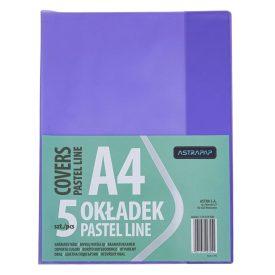   Füzetborító ASTRA PAP A/4 bújtatós pvc neon pasztell színek 5 db/csomag