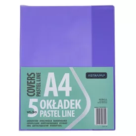  Füzetborító ASTRA PAP A/4 bújtatós pvc neon pasztell színek 5 db/csomag