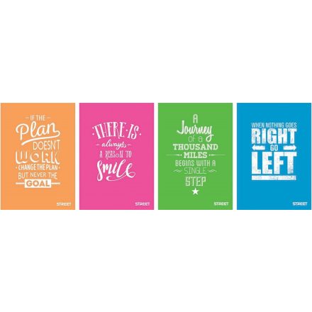 Füzet vonalas STREET A/4 42 lapos Neon