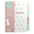 Spirálfüzet vonalas STREET Pad A/5 100 lapos regiszteres pasztell rózsaszín