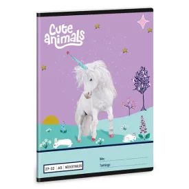   Füzet kockás ARS UNA A/5 32 lapos 27-32 Cute Animals-Unicorn