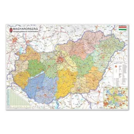   Térkép STIEFEL Magyarország közigazgatása 70 x 100 cm fémléces kiad.év 2023.