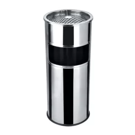  Szemetes hamutartóval tűzálló kültéri fém inox 25x58cm