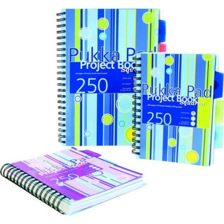 Spirálfüzet vonalas PUKKA PAD A/5 125 lapos Project regiszteres