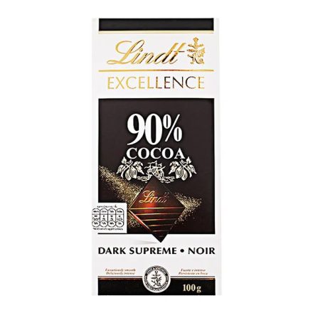Csokoládé LINDT Excellence 90% Cocoa étcsokoládé 100 g