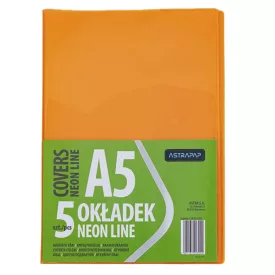   Füzetborító ASTRA PAP A/5 bújtatós pvc neon élénk színek 5 db/csomag