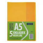 Füzetborító ASTRA PAP A/5 bújtatós pvc neon élénk színek 5 db/csomag