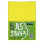 Füzetborító ASTRA PAP A/5 bújtatós pvc neon élénk színek 5 db/csomag
