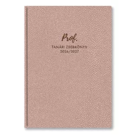   Tanári zsebkönyv TOPTIMER Prof PVC műbőrborító A/5 heti 145x205 mm Púder bubble 2026-2027
