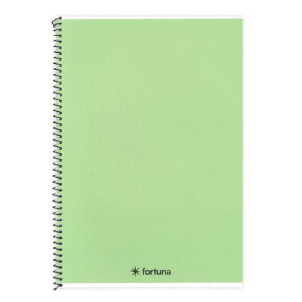 Spirálfüzet vonalas FORTUNA Monocolor A/5 70 lapos pasztell zöld