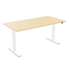   Íróasztal NOWYSTYL elektromosan állítható magasságú 1600x800 mm fehér T-lábas világos fenyő