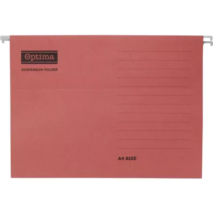 Függőmappa OPTIMA A/4 karton piros 25 darabos