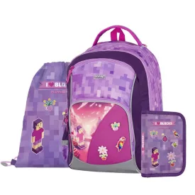   Iskolatáska szett OXY Go 3 részes Playworld Girl tolltartóval és tornazsákkal
