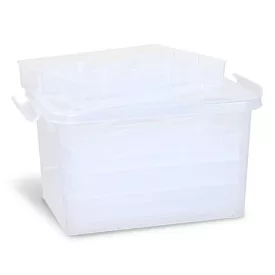   Tárolódoboz PRIMO 25,5x17x14,5 cm műanyag 4 db elválasztó tálcával