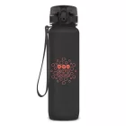 Kulacs ARS UNA műanyag matt BPA-mentes motivációs 1 liter Dark grey