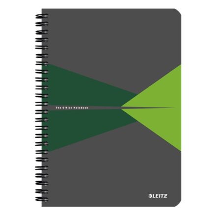 Spirálfüzet vonalas LEITZ Office A/5 90 lapos karton borítóval zöld