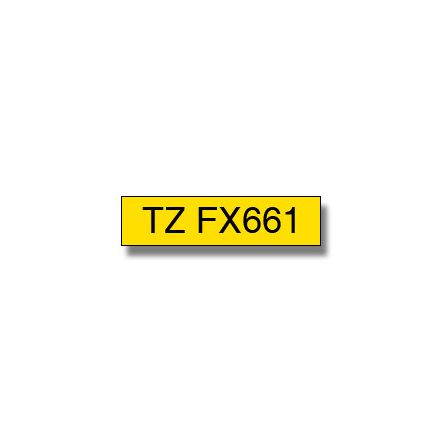 Brother TZE-FX661 laminált Flexi P-touch szalag (36mm) Black on Yellow - 8m