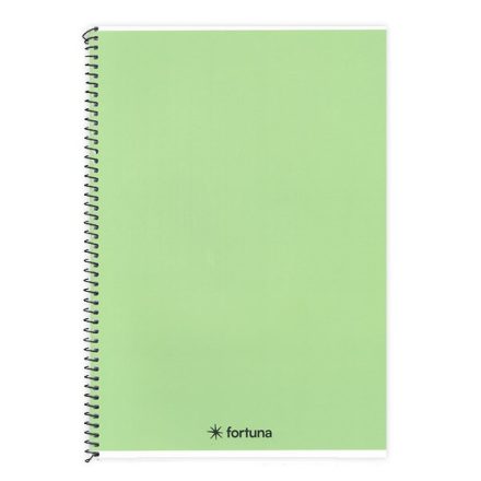 Spirálfüzet vonalas FORTUNA Monocolor A/4 70 lapos pasztell zöld