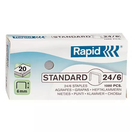 Tűzőkapocs RAPID 24/6 1000 darabos