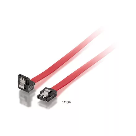 EQuip SATA adatkábel, 0,5m, L alak Red