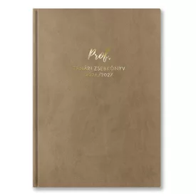   Tanári zsebkönyv TOPTIMER Prof PVC műbőrborító A/5 heti 145x205 mm Drapp 2026-2027