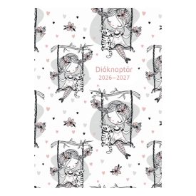   Diák zsebkönyv TOPTIMER papírborító B/6 heti 120x170mm Hintázó kislány 2026-2027