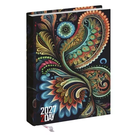 Zsebnaptár REALSYSTEM 2 Day B/6 kétnapos álló fehér lapos Akvarell 2027