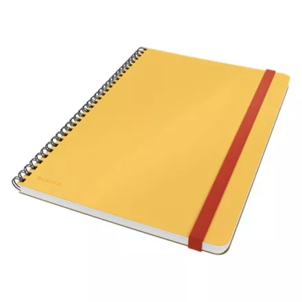 Spirálfüzet vonalas LEITZ B/5 80 lapos Cosy Soft Touch keményfedeles melegsárga