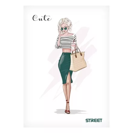 Füzet kockás STREET A/4 54 lapos Cute