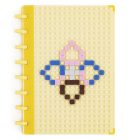 Spirálfüzet vonalas OXY lego design A/5 80 lapos sárga