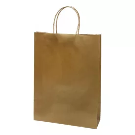   Dísztasak CREATIVE Classic Simple L 26x35x8 cm kraft egyszínű arany sodort füles