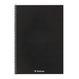 Spirálfüzet vonalas FORTUNA Monocolor A/5 70 lapos fekete