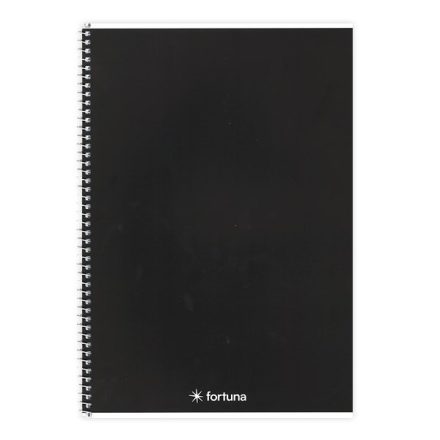 Spirálfüzet vonalas FORTUNA Monocolor A/5 70 lapos fekete
