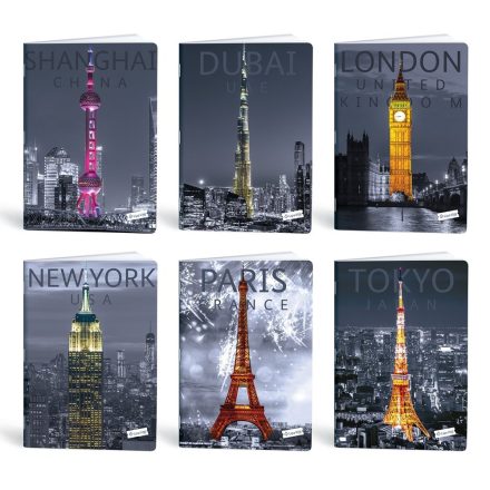 Füzet vonalas LIPAMILL A/4 40 lapos City attraction