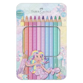   Színes ceruza FABER-CASTELL Sparkle jumbo fém dobozos 10 darabos készlet