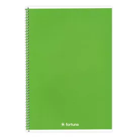 Spirálfüzet vonalas FORTUNA Monocolor A/5 70 lapos zöld