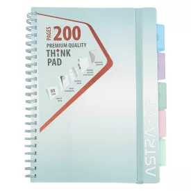   Spirálfüzet kockás ASTRA PAP A/4 100 lapos perforált színregiszteres Ombre Pasztell