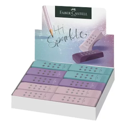 Radír FABER-CASTELL RollOn Sparkle pvc mentes vegyes színekben