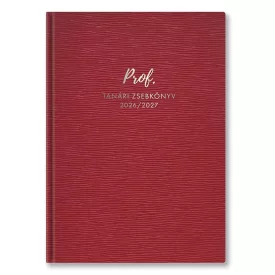   Tanári zsebkönyv TOPTIMER Prof PU műbőrborító A/5 heti 145x205 mm Vörös  2026-2027