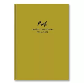   Tanári zsebkönyv TOPTIMER Prof PU műbőrborító A/5 heti 145x205 mm Mustár 2026-2027