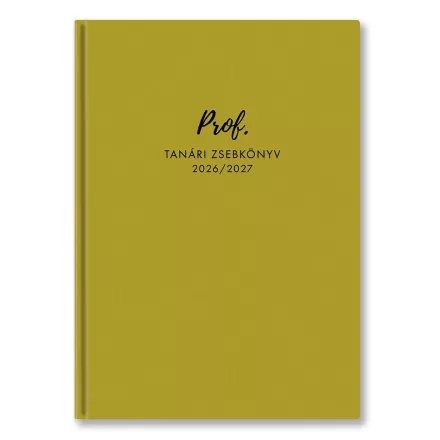 Tanári zsebkönyv TOPTIMER Prof PU műbőrborító A/5 heti 145x205 mm Mustár 2026-2027