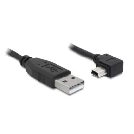   DeLock Cable USB 2.0-A male > USB mini-B 5pin male angled 3m Black