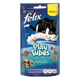   Állateledel jutalomfalat FELIX Play Tubes macskáknak hal-garnélarák 50 g