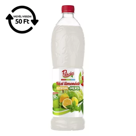 Szörp PÖLÖSKEI Citrom-menta cukorral és édesítőszerrel 50% gyümölcstartalommal 1L DRS