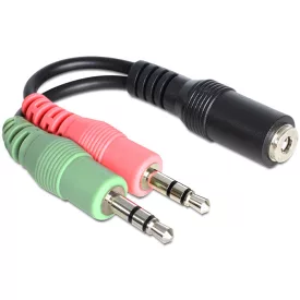   DeLock Adapter Stereo jack female 3.5 mm > 2 x Stereo jack male 3.5 mm