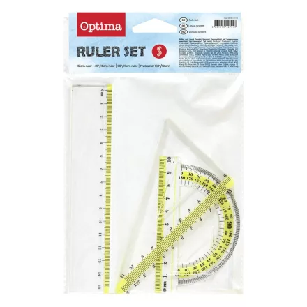 Vonalzókészlet OPTIMA 15cm vonalzóval 4 darabos