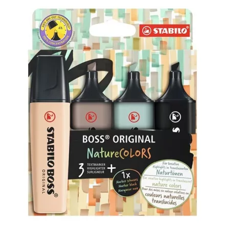 Szövegkiemelő készlet STABILO Boss NatureColors 4 darabos B