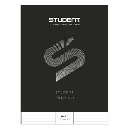 Füzet vonalas ICO Student Black Prémium A/4 32 lapos